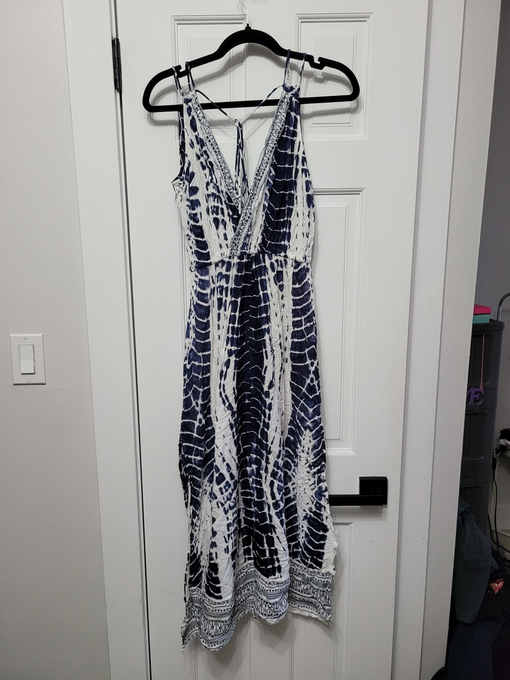 blue island Navy and White Tie-Dye Maxi Dress - Picture 3 of 3